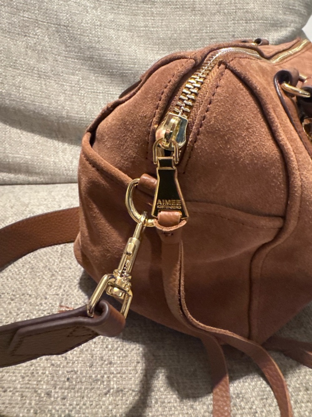 Aimee Kestenberg - Suede & Leather Satchel - Brown - Picture 6 of 16